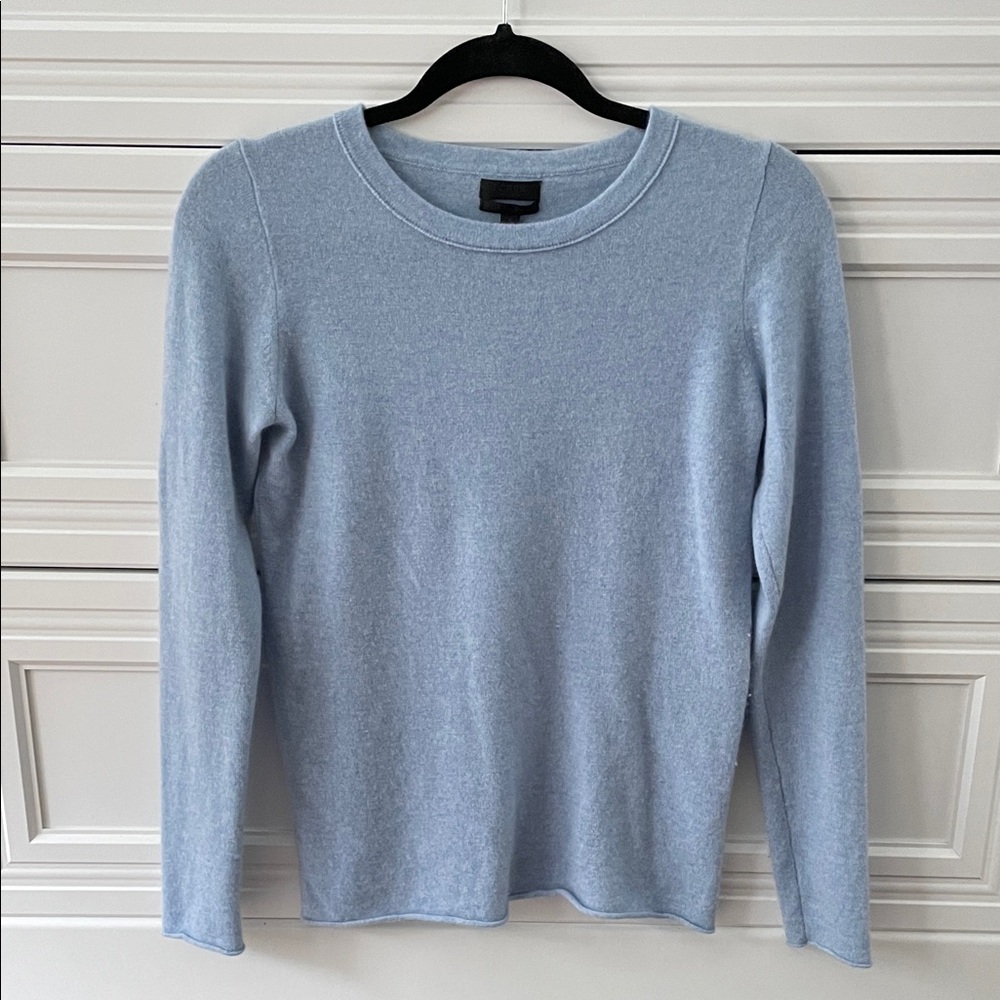 J. Crew Crewneck Cashmere Sweater in Soft Blue